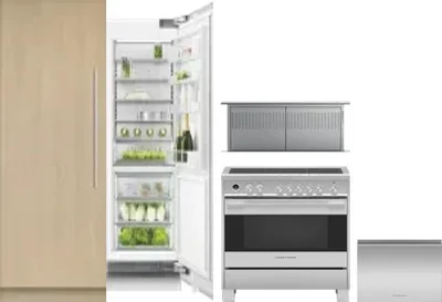 5 Piece Package Includes Refrigerator, Freezer, Range, Hood And Dishwasher